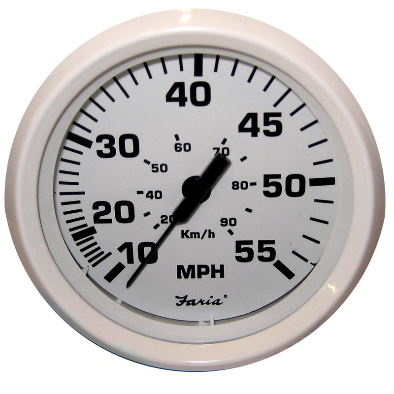 Faria Dress White 4″ Speedometer – 55 MPH (Pitot) [33112]