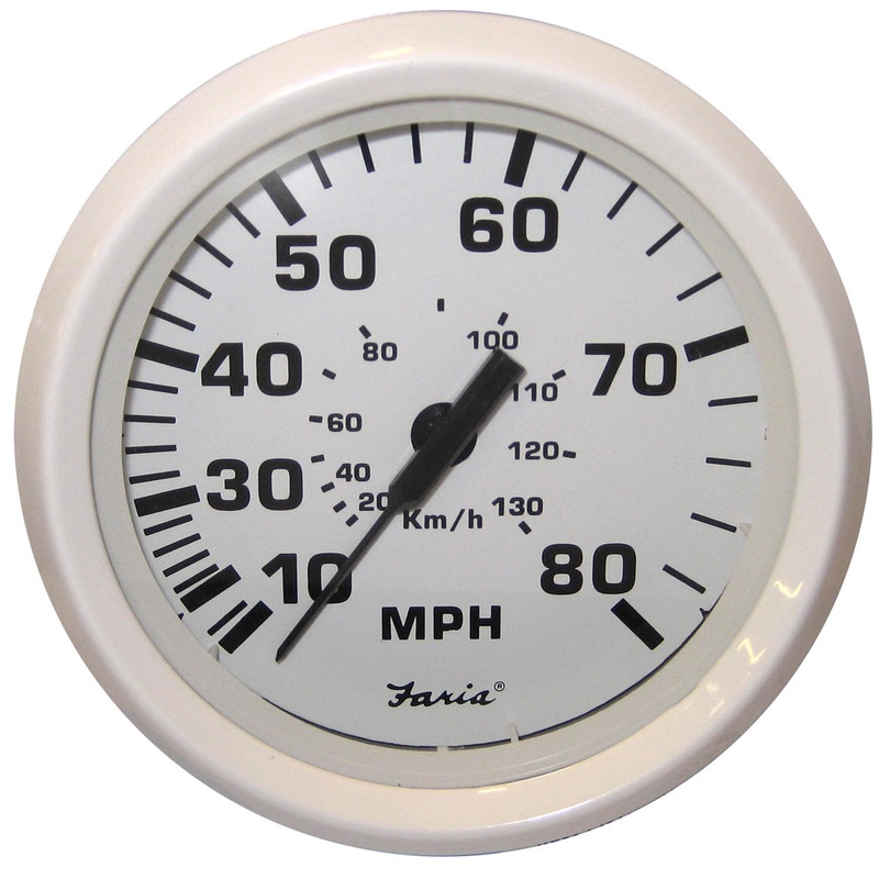 Faria Dress White 4″ Speedometer – 80MPH (Pitot) [33113]