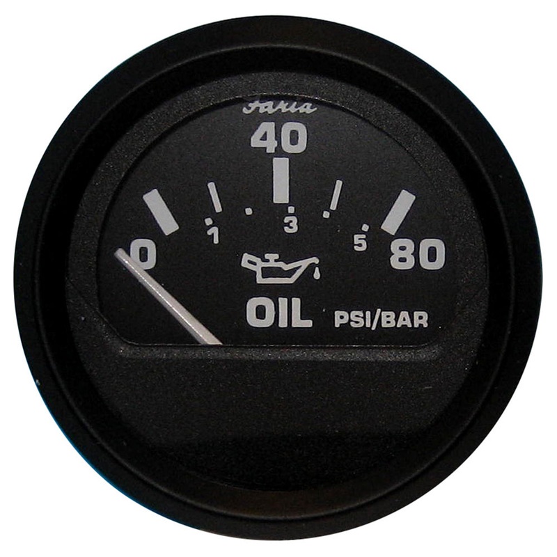 Faria Euro Black 2″ Oil Pressure Gauge (80 PSI) [12803]