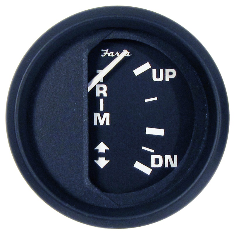 Faria Euro Black 2″ Trim Gauge f/ Johnson/Evinrude/Suzuki Outboard [12827]
