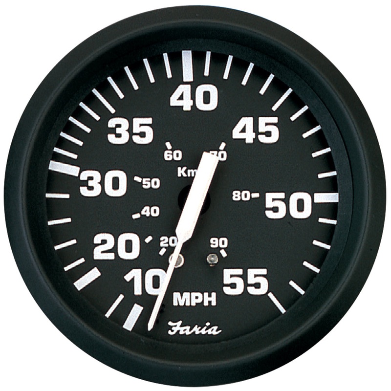 Faria Euro Black 4″ Speedometer – 55MPH (Pitot) [32810]