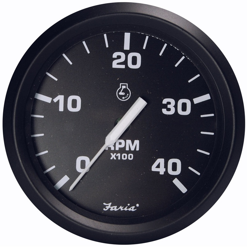 Faria Euro Black 4″ Tachometer – 4000 RPM (Diesel – Magnetic Pick-Up) [32803]