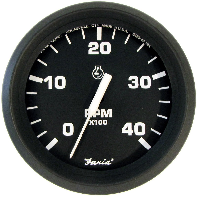 Faria Euro Black 4″ Tachometer – 4000 RPM (Diesel) (Mechanical Takeoff) [32842]