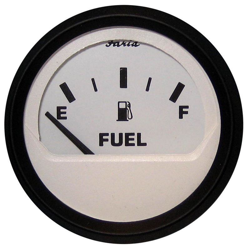 Faria Euro White 2″ Fuel Level Gauge (E-1/2-F) [12901]