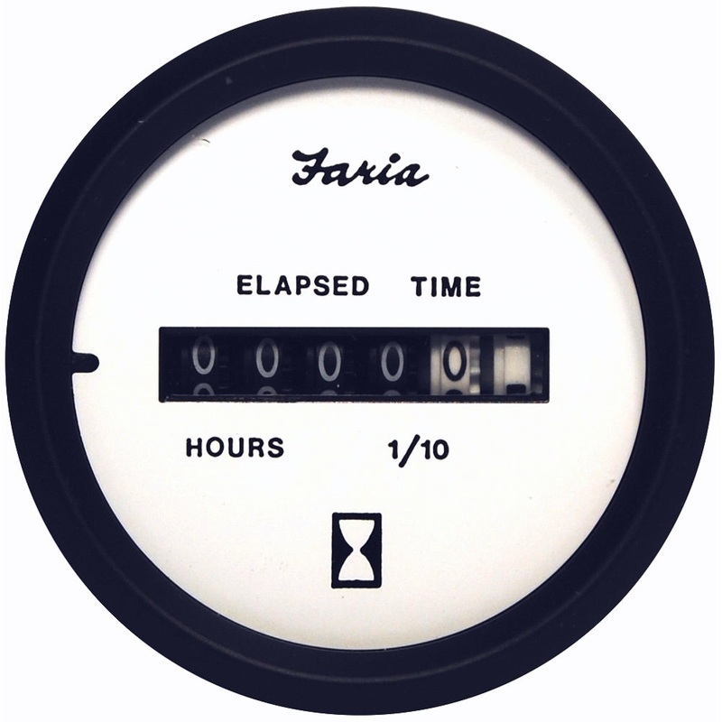 Faria Euro White 2″ Hourmeter (Digital) [12913]