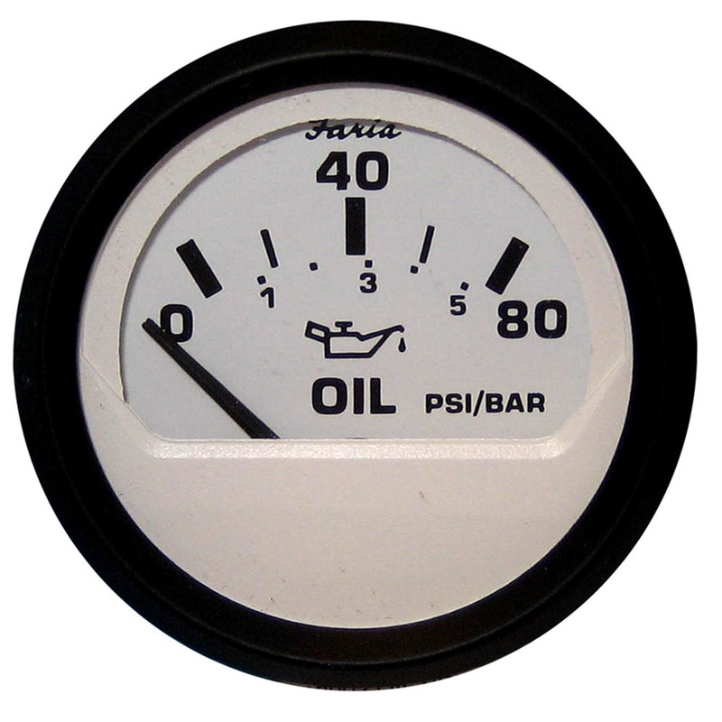 Faria Euro White 2″ Oil Pressure Gauge (80 PSI) [12902]