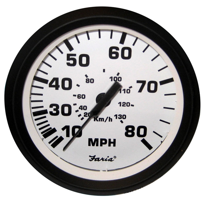 Faria Euro White 4″ Speedometer – 80MPH (Pitot) [32910]