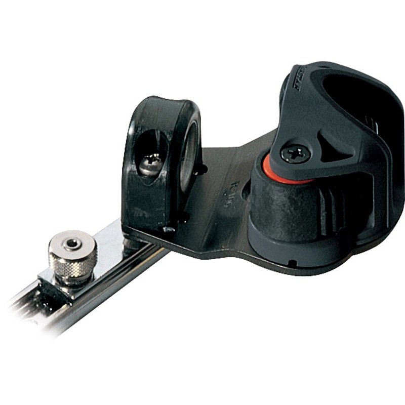 Ronstan Series 19 C-Track Slide – w/Swiveling Dead Eye – Cam Cleat – Spring-Loaded Track Stop [RC81942]