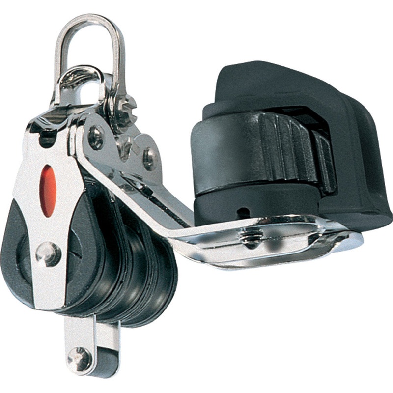 Ronstan Series 20 Ball Bearing Block – Triple – Becket – Cam Cleat – 2-Axis Shackle Head [RF20332]
