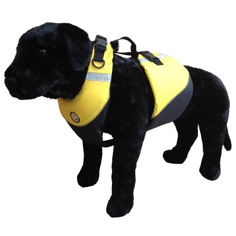 First Watch Flotation Dog Vest – Hi-Visibility Yellow – Medium [AK-1000-HV-M]