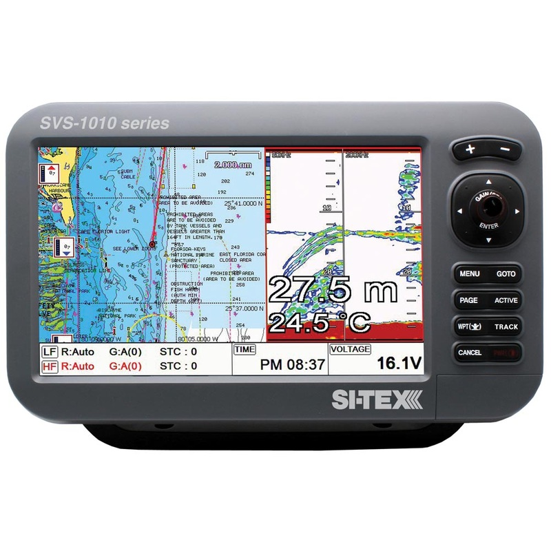 SI-TEX SVS-1010CF 10″ Chartplotter/Sounder Combo w/Internal GPS Antenna & Navionics+ Card [SVS-1010CF]