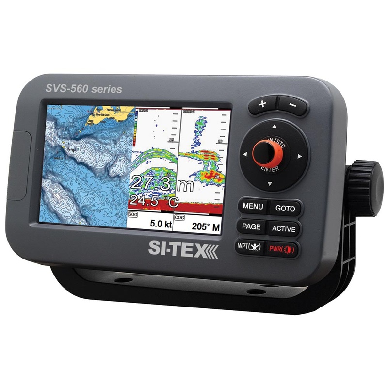 SI-TEX SVS-560CF-E Chartplotter – 5″ Color Screen w/External GPS & Navionics+ Flexible Coverage [SVS-560CF-E]