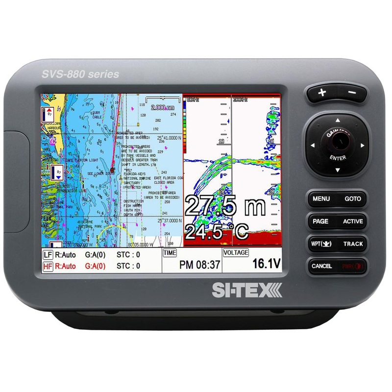 SI-TEX SVS-880CF 8″ Chartplotter/Sounder Combo w/Internal GPS Antenna & Navionics+ Flexible Coverage Chart Card [SVS-880CF]