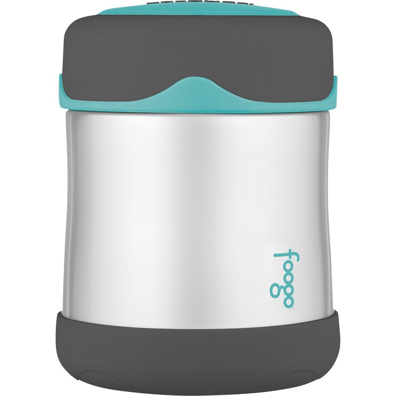 Thermos Foogo Stainless Steel, Vacuum Insulated Food Jar – Teal/Smoke – 10 oz. [B3004TS2]