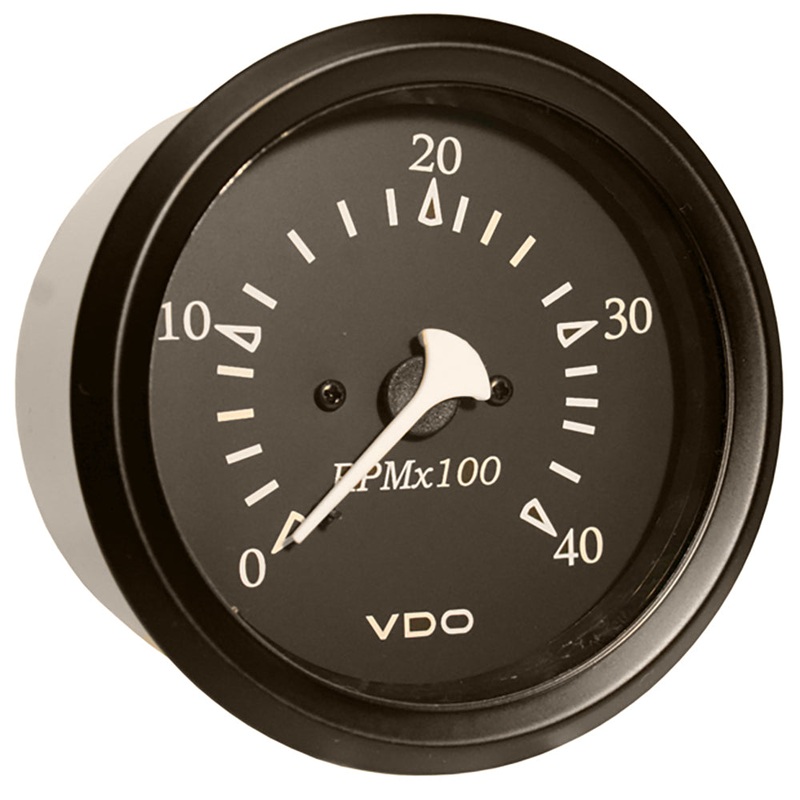 VDO Cockpit Marine 85mm (3-3/8″) Diesel Tachometer – Black Dial/Bezel [333-11797]