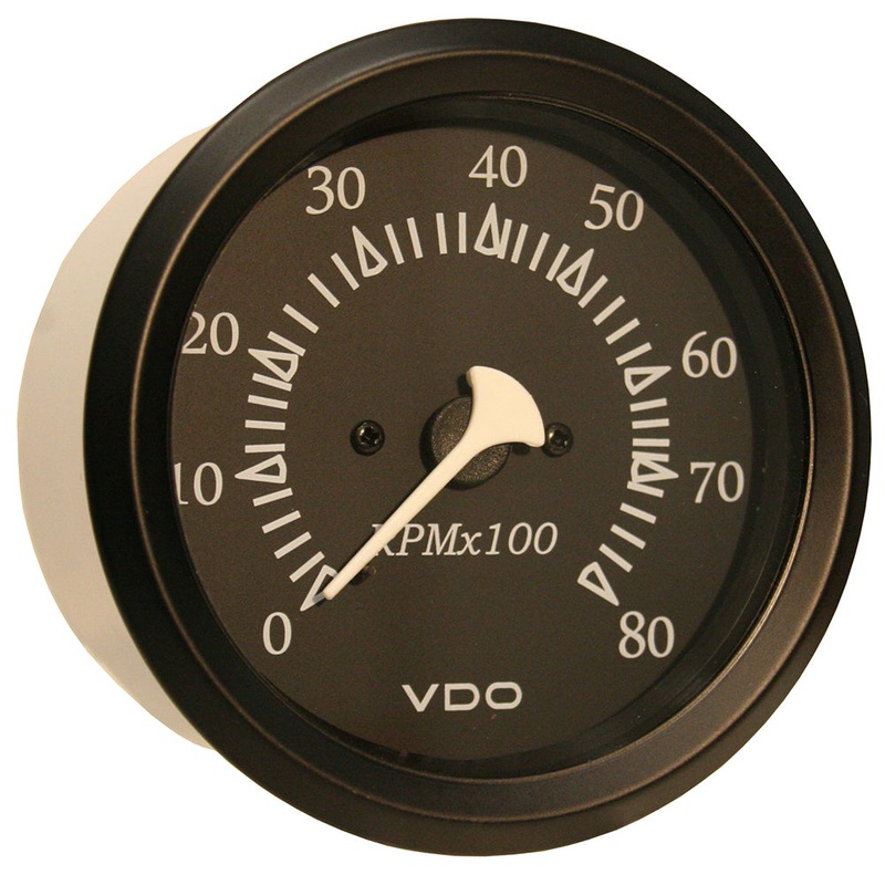 VDO Cockpit Marine 85mm (3-3/8″) Outboard Tachometer – Black Dial/Bezel [333-11799]