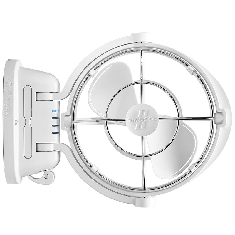 Caframo Sirocco II 3-Speed 7″ Gimbal Fan – White – 12-24V [7010CAWBX]