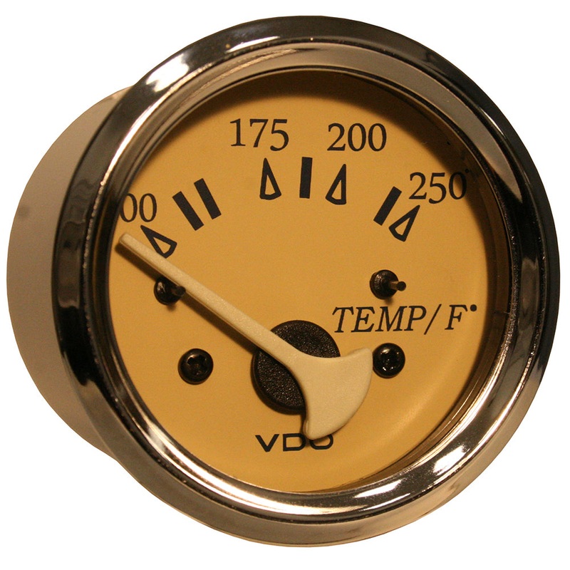 VDO Allentare Teak 250 DegreeF Water Temperature Gauge – Use w/Marine 450-29 Ohm Sender – 12V [310-12285]