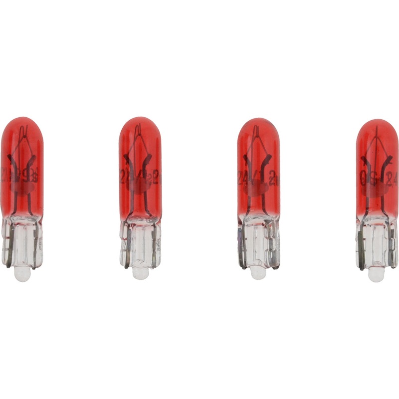 VDO Type D – Red Wedge Based Peanut Bulb – 24V – 4 Pack [600-822]