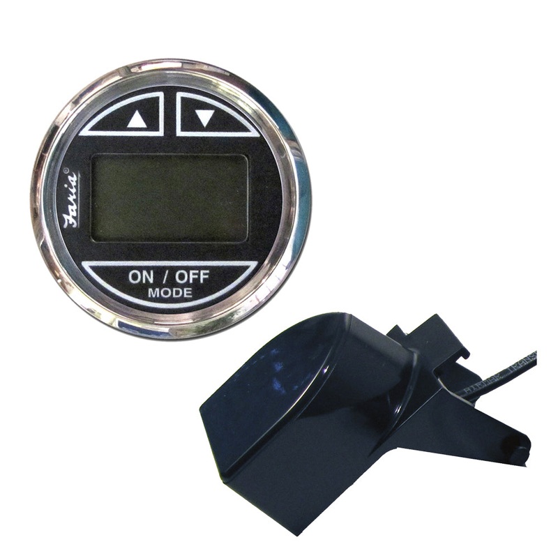 Faria Chesapeake Black 2″ Depth Sounder w/Transom Mount Transducer [13750]