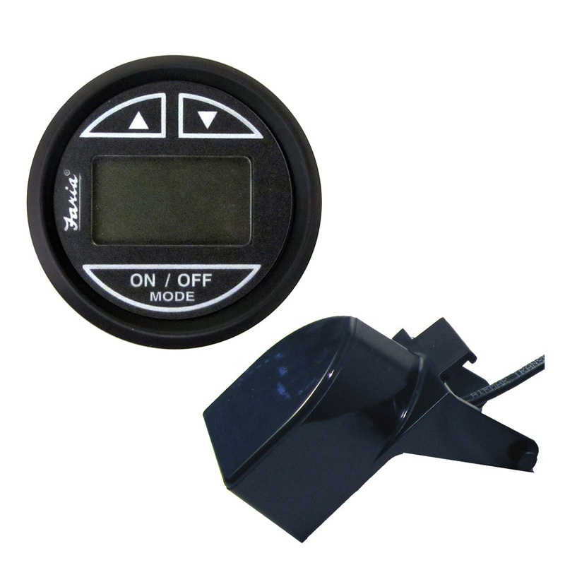 Faria Euro Black 2″ Depth Sounder w/Transom Mount Transducer [12850]