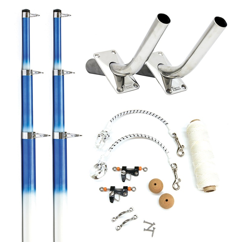 Tigress 15′ Fiberglass Telescoping Outrigger System – White/Blue [88200-1]