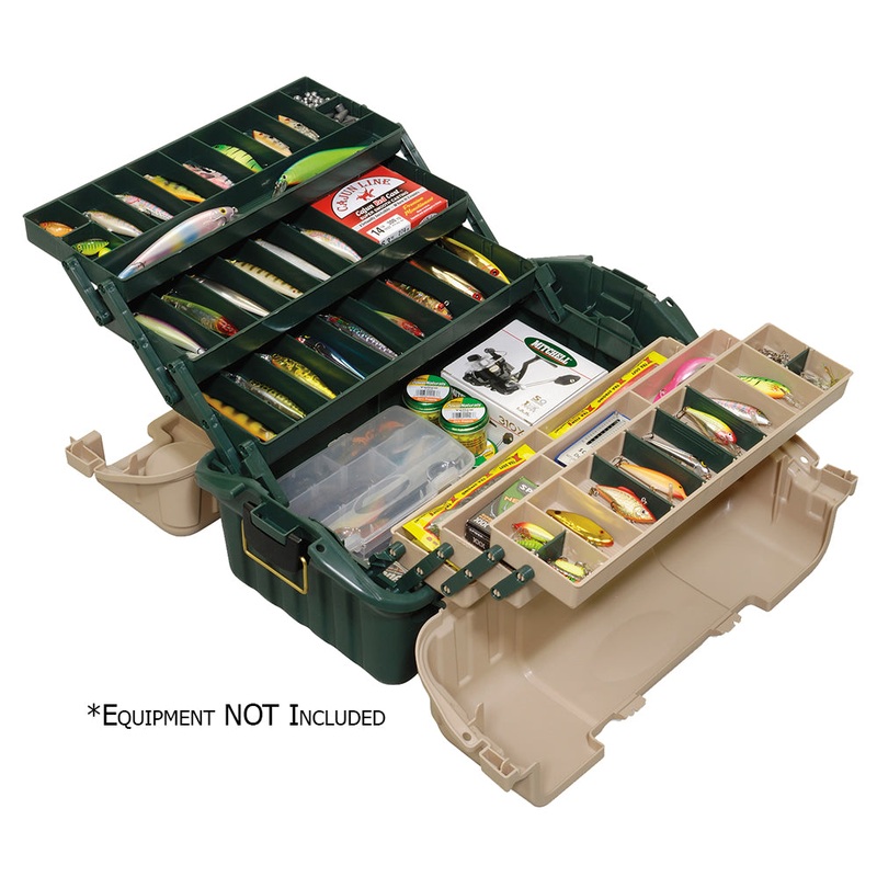 Plano Hip Roof Tackle Box w/6-Trays – Green/Sandstone [861600]