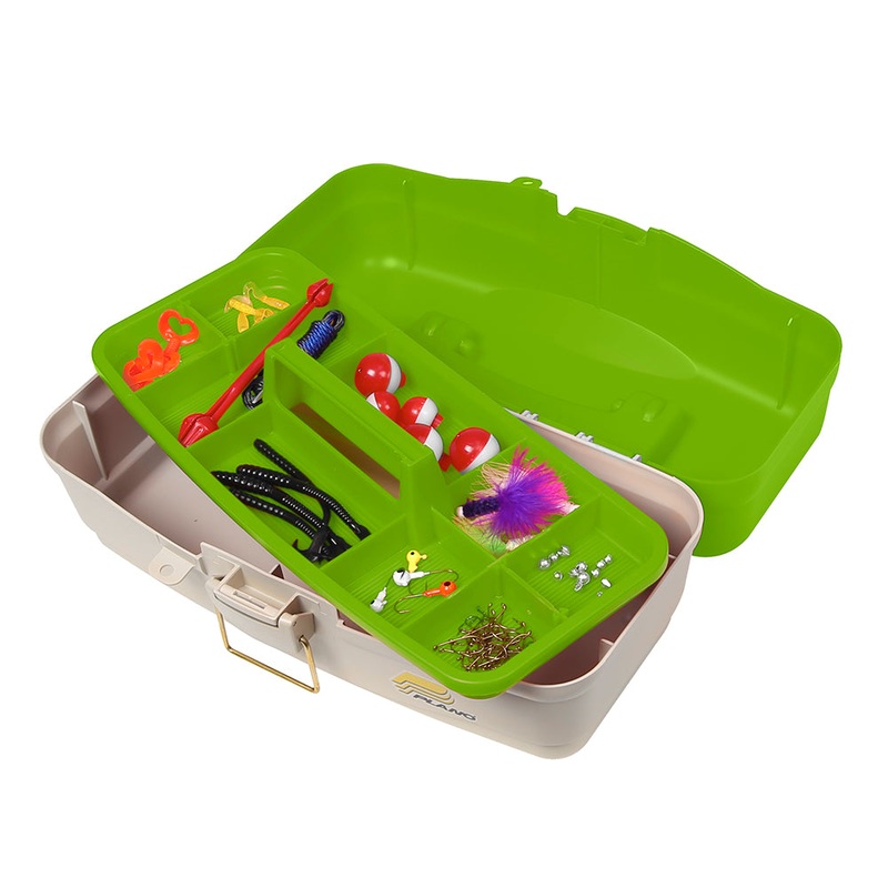 Plano Ready Set Fish On-Tray Tackle Box – Green/Tan [500010]