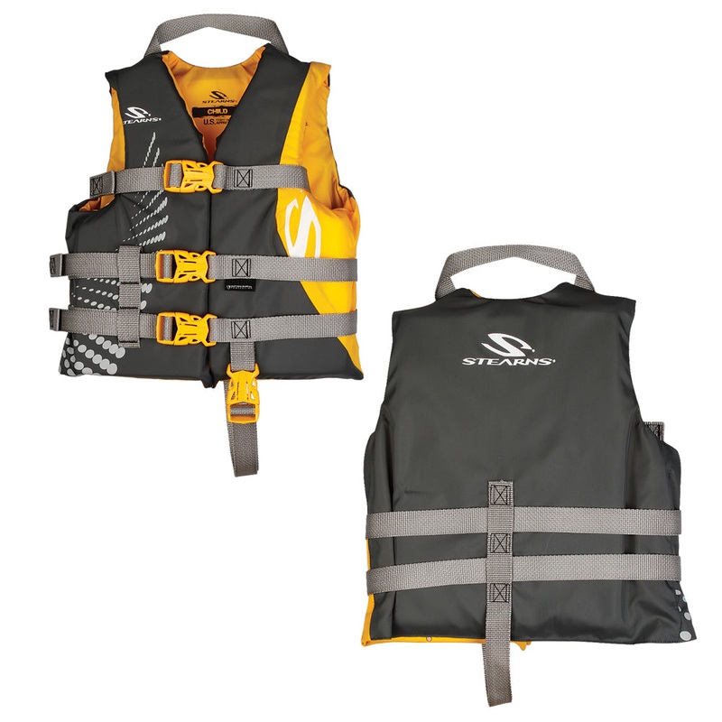 Stearns Antimicrobial Nylon Life Jacket – 30-50lbs – Gold Rush [2000029255]