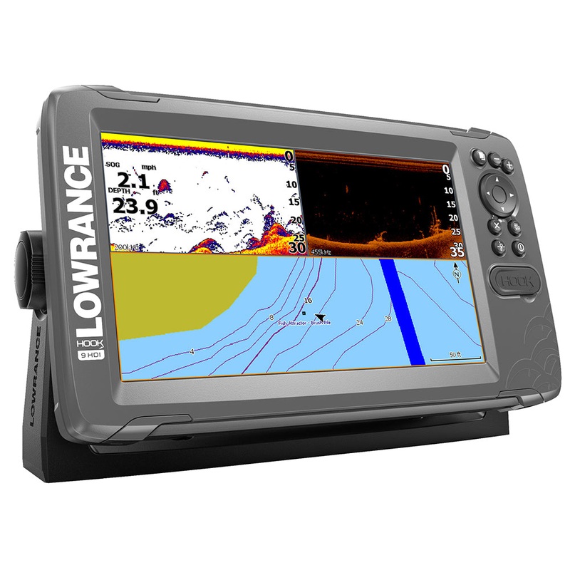 Lowrance HOOK2-9 9″ Chartplotter/Fishfinder SplitShot Transom Mount Transducer w/Nav+ Chart [000-14298-001]