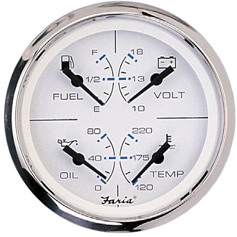 Faria Chesapeake White SS 4″ Multifunction Gauge [33851]