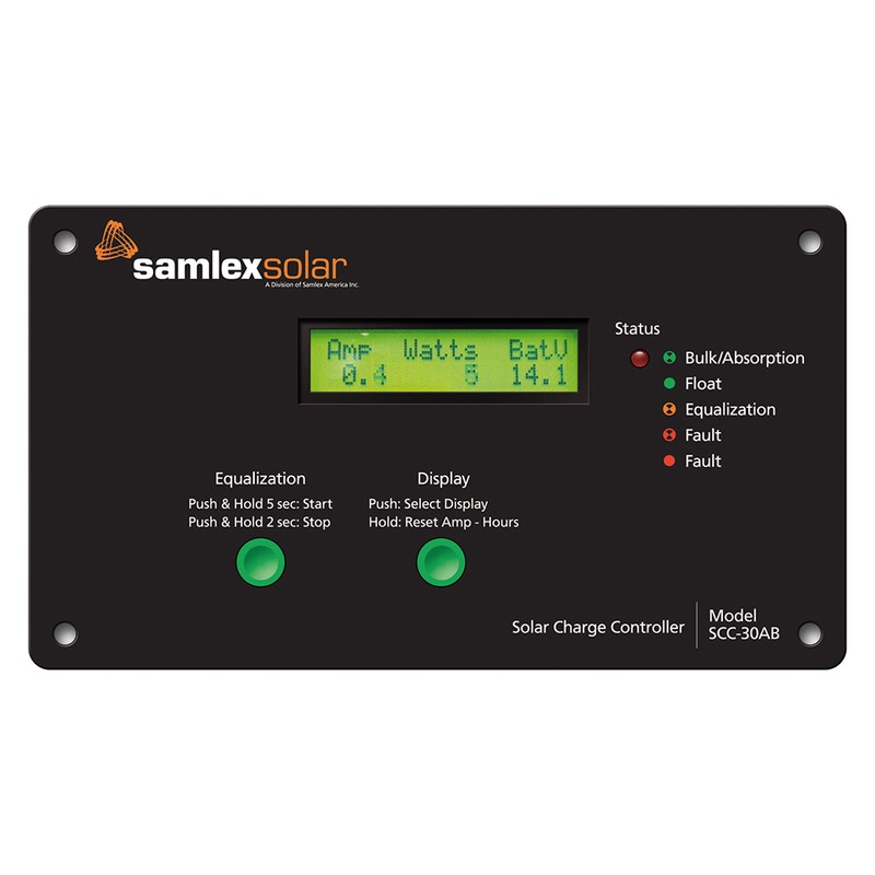 Samlex Flush Mount Solar Charge Controller w/LCD Display – 30A [SCC-30AB]