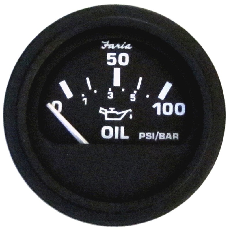 Faria Euro Black 2″ Oil Pressure Gauge (100 PSI) [12845]