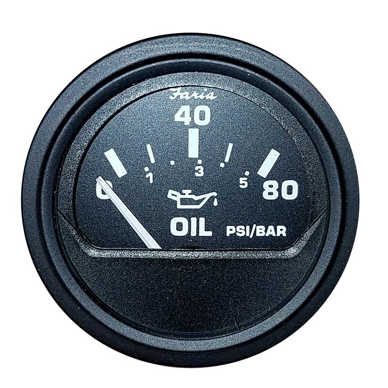 Faria Heavy-Duty 2″ Oil Pressure Gauge (80PSI) – Black [23004]