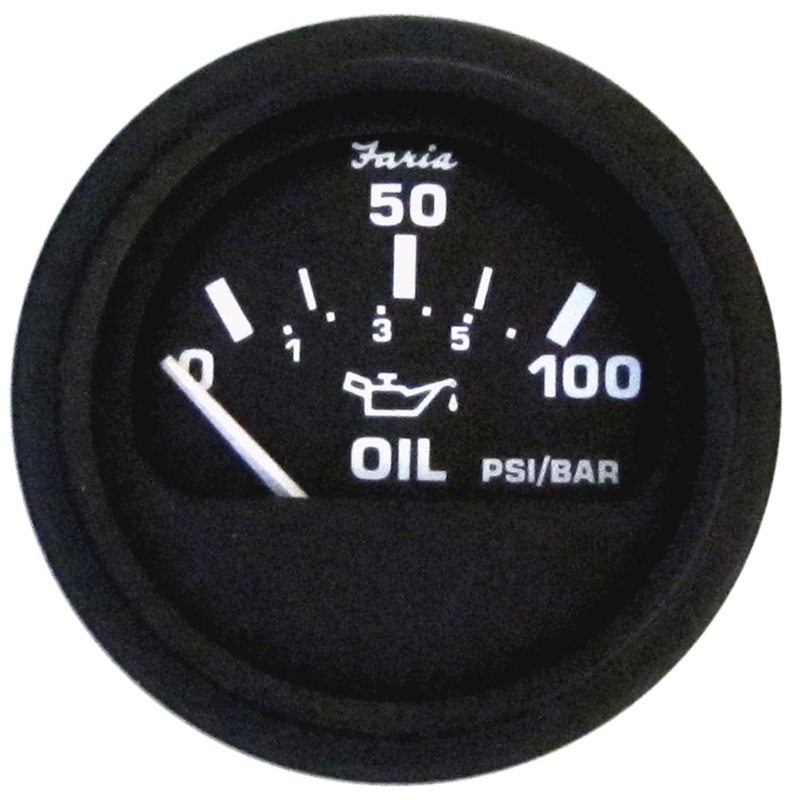 Faria 2″ Heavy Duty Oil Pressure Gauge – 100 PSI – Black Dial  SS Bezel [24004]