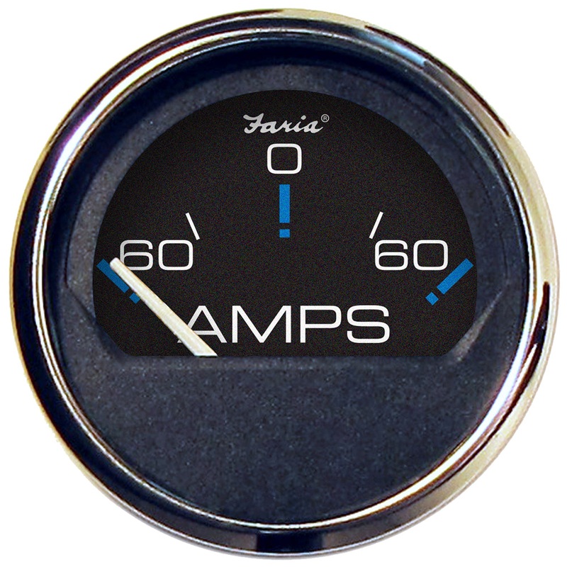 Faria Chesapeake Black 2″ Ammeter Gauge (-60 to +60 AMPS) [13736]
