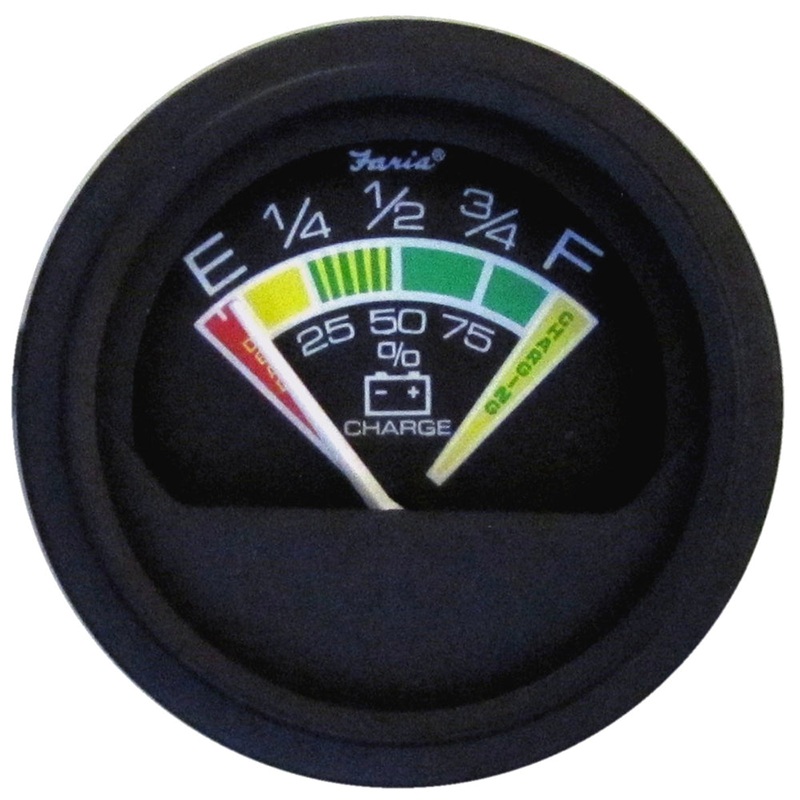 Faria Heavy-Duty 2″ Battery Condition Indicator – 12 VDC – Black *Bulk Case of 24* [VP0134B]