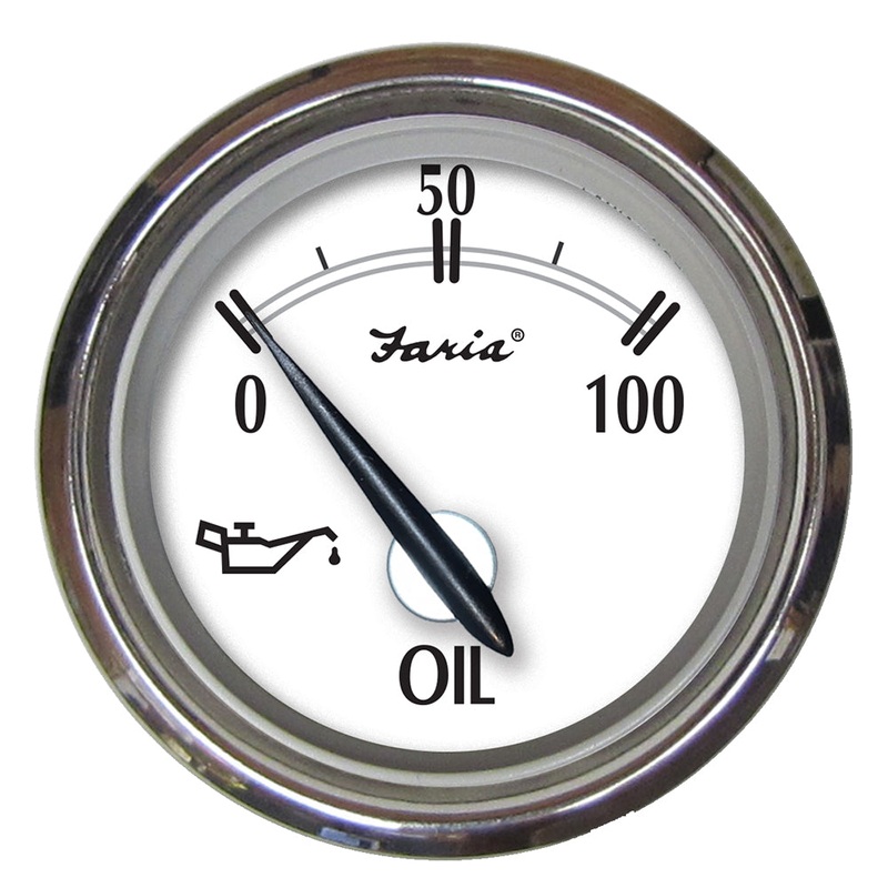 Faria Newport SS 2″ Oil Pressure Gauge – 0 to 100 PSI [25005]