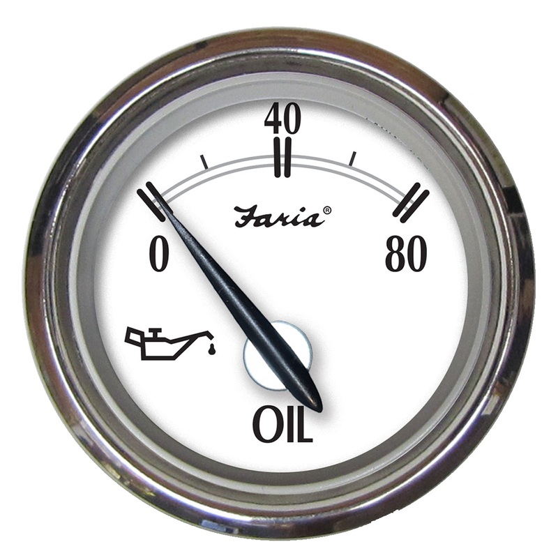 Faria Newport SS 2″ Oil Pressure Gauge – 0 to 80 PSI [25001]