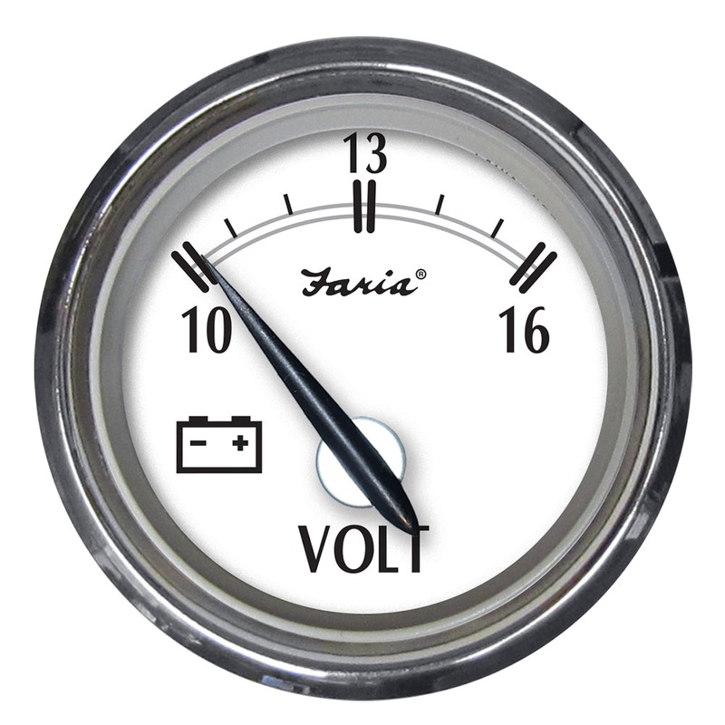 Faria Newport SS 2″ Voltmeter – 10 to 16V [25009]