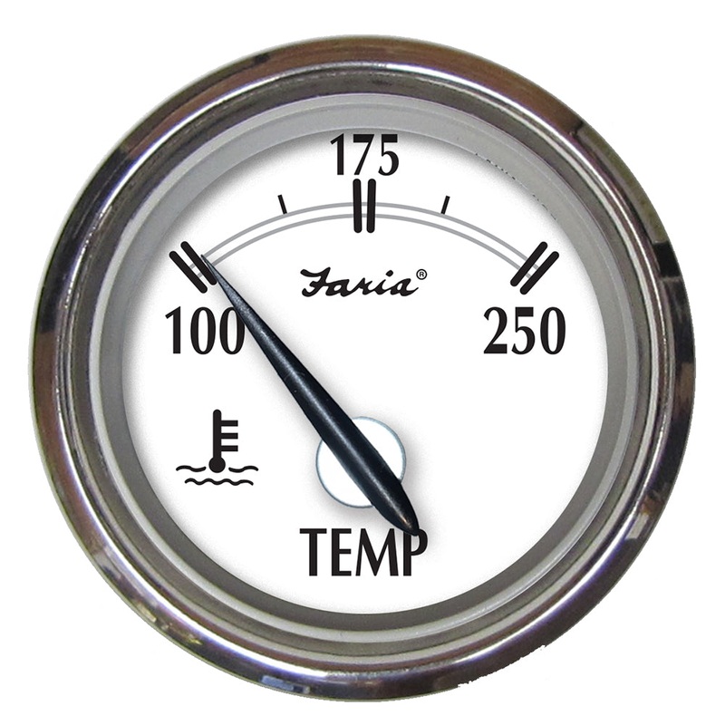 Faria Newport SS 2″ Water Temperature Gauge – 100 to 250 F [25002]