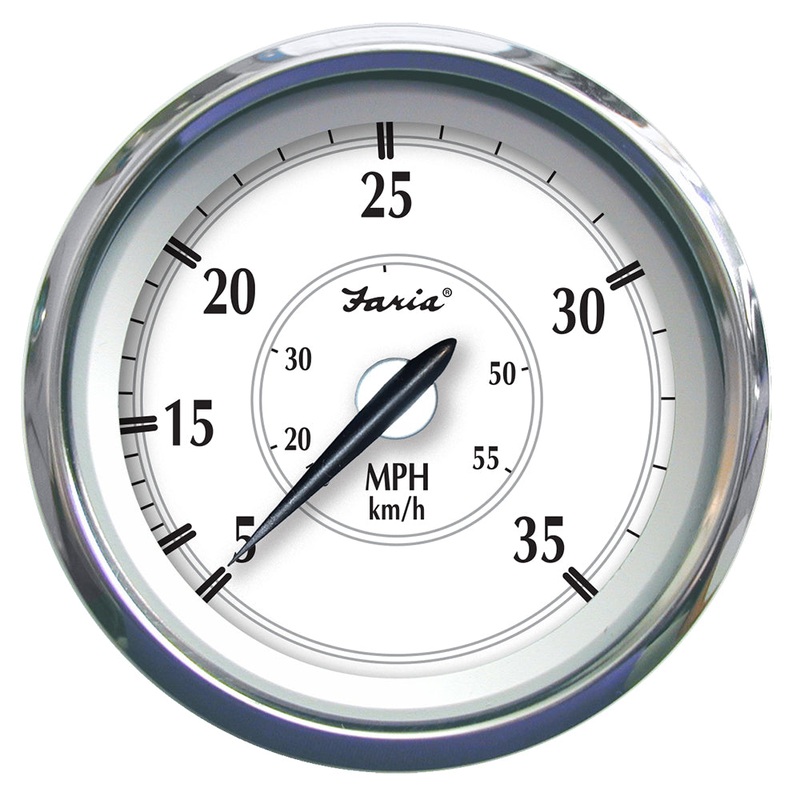 Faria Newport SS 4″ Speedometer – 0 to 35 MPH [45008]