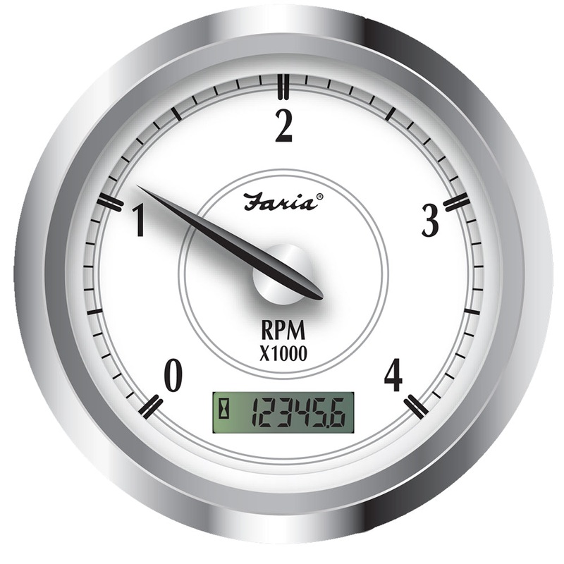 Faria Newport SS 4″ Tachometer w/Hourmeter f/Diesel w/Magnetic Pick-Up – 4000 RPM [45006]