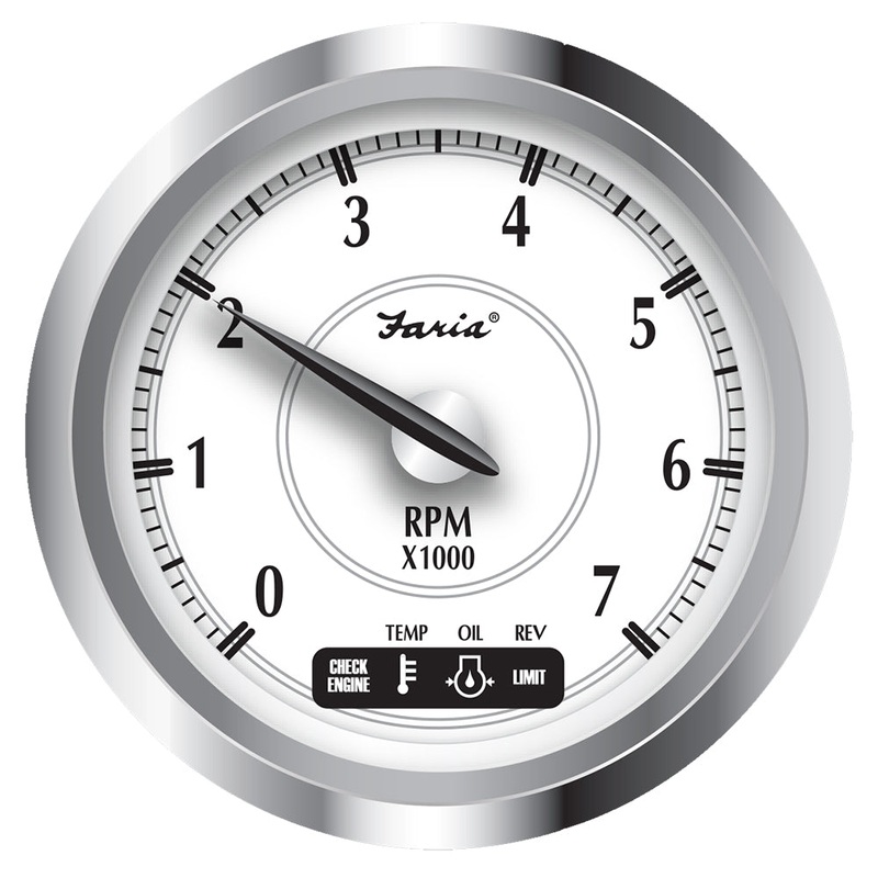 Faria Newport SS 4″ Tachometer w/System Check Indicator f/Suzuki Gas Outboard – 0 to 7000 RPM [45001]