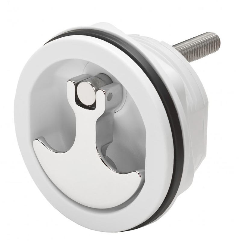 Whitecap Compression Handle CP Zinc/White Nylon Non-Locking – 1/4 Turn [S-9417WC]