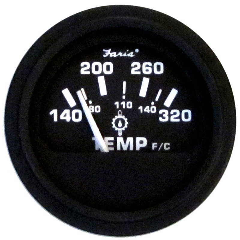 Faria 2″ Heavy-Duty Oil Temp Gauge (140-320 F/C) – Black *Bulk Case of 24* [GP0629B]