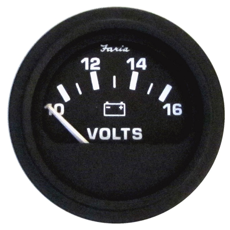 Faria 2″ Heavy-Duty Voltmeter (10-16 VDC) – Black [23007]