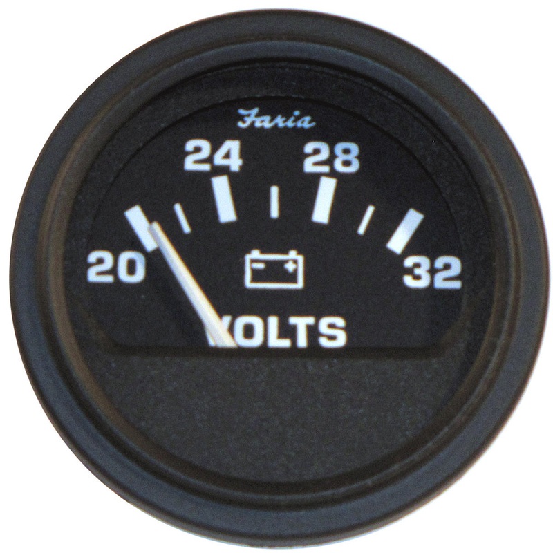 Faria 2″ Heavy-Duty Voltmeter (14-32 VDC) – Black *Bulk Case of 24* [VP0129B]