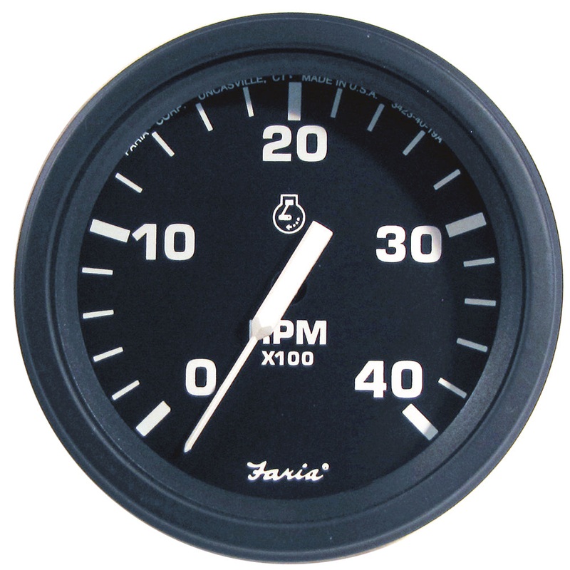 Faria 4″ Heavy-Duty Tachometer (4000 RPM) Diesel (Mech Takeoff  Var Ratio Alt) – Black *Bulk Case of 12* [TD9324B]
