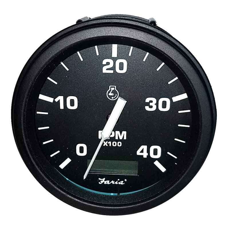 Faria 4″ Heavy-Duty Tachometer w/Hourmeter (4000 RPM) Diesel (Mech Takeoff  Var Ratio Alt) – Black *Bulk Case of 12* [TD9137B]